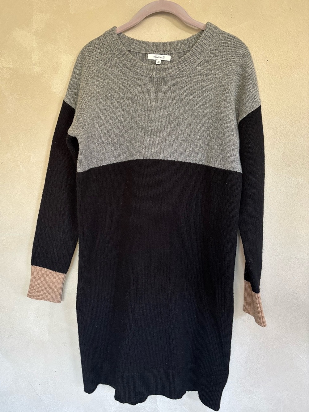 Madewell merino wool color block sweater dress